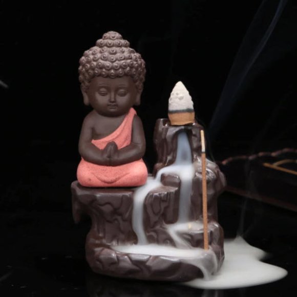 ONLY 1 LEFT! Little Buddha Monk Incense Burner - Picture 3 of 8